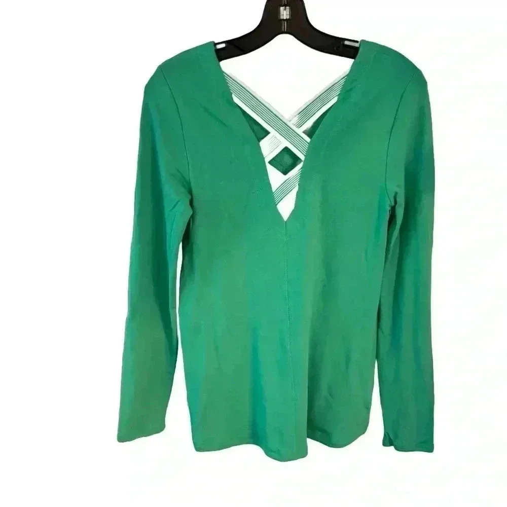 NWT Lilly Pulitzer long sleeve v-Neck top with criss cross back sz XS